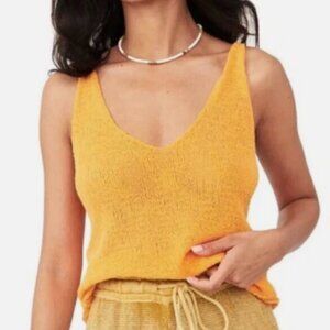 FREE PEOPLE WE THE FREE Boucle Sweater Tank Top in Mango Boho Beachy Sz XS NWT